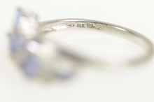 Load image into Gallery viewer, 10K Marquise Tanzanite Diamond Wavy Ring Size 7 White Gold