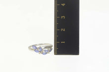Load image into Gallery viewer, 10K Marquise Tanzanite Diamond Wavy Ring Size 7 White Gold