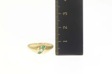 Load image into Gallery viewer, 14K Natural Emerald Diamond Striped Retro Ring Size 5 Yellow Gold