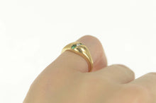 Load image into Gallery viewer, 14K Natural Emerald Diamond Striped Retro Ring Size 5 Yellow Gold