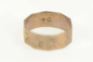 8K Victorian Etched Sun Burst Pattern Ornate Ring Size 9 Yellow Gold