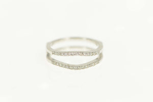 14K Diamond Contour Curved Wedding Band Ring Size 6.5 White Gold