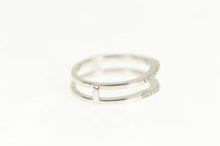 Load image into Gallery viewer, 14K Diamond Contour Curved Wedding Band Ring Size 6.5 White Gold