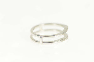 14K Diamond Contour Curved Wedding Band Ring Size 6.5 White Gold