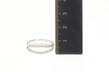 Load image into Gallery viewer, 14K Diamond Contour Curved Wedding Band Ring Size 6.5 White Gold