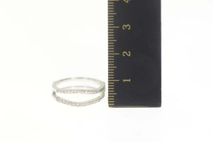 14K Diamond Contour Curved Wedding Band Ring Size 6.5 White Gold