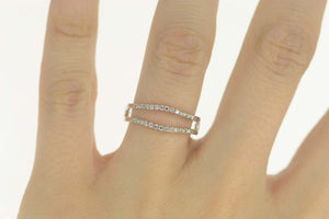 14K Diamond Contour Curved Wedding Band Ring Size 6.5 White Gold
