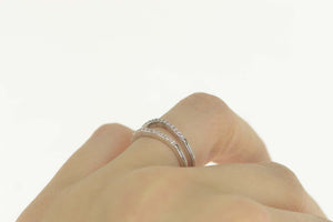 14K Diamond Contour Curved Wedding Band Ring Size 6.5 White Gold
