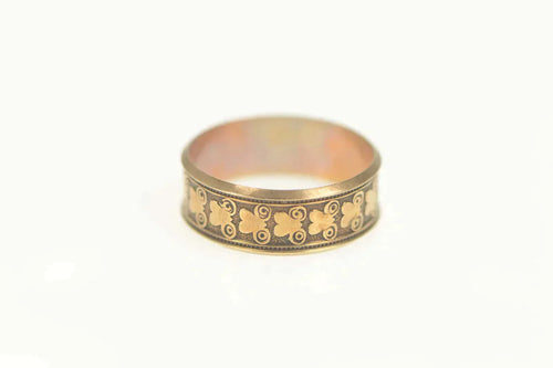 10K Victorian Ornate Heart Scroll Patterned Ring Size 5.75 Yellow Gold