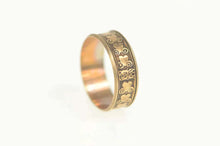 Load image into Gallery viewer, 10K Victorian Ornate Heart Scroll Patterned Ring Size 5.75 Yellow Gold