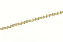 Load image into Gallery viewer, 10K 2.75 Ctw Classic Diamond Wavy Link Tennis Bracelet 7.5&quot; Yellow Gold