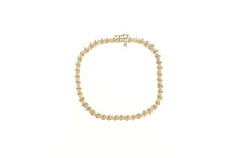 Load image into Gallery viewer, 10K 2.75 Ctw Classic Diamond Wavy Link Tennis Bracelet 7.5&quot; Yellow Gold