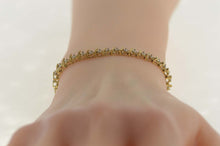 Load image into Gallery viewer, 10K 2.75 Ctw Classic Diamond Wavy Link Tennis Bracelet 7.5&quot; Yellow Gold