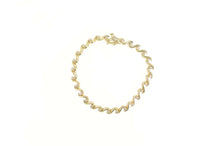 Load image into Gallery viewer, 14K 0.50 Ctw Diamond Classic Wave Link Tennis Bracelet 7&quot; Yellow Gold