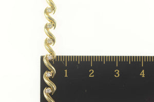 14K 0.50 Ctw Diamond Classic Wave Link Tennis Bracelet 7" Yellow Gold