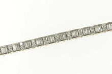 Load image into Gallery viewer, 14K 10.00 Ctw Baguette Diamond Statement Tennis Bracelet 6.75&quot; Yellow Gold