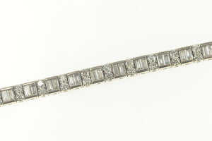 14K 10.00 Ctw Baguette Diamond Statement Tennis Bracelet 6.75" Yellow Gold