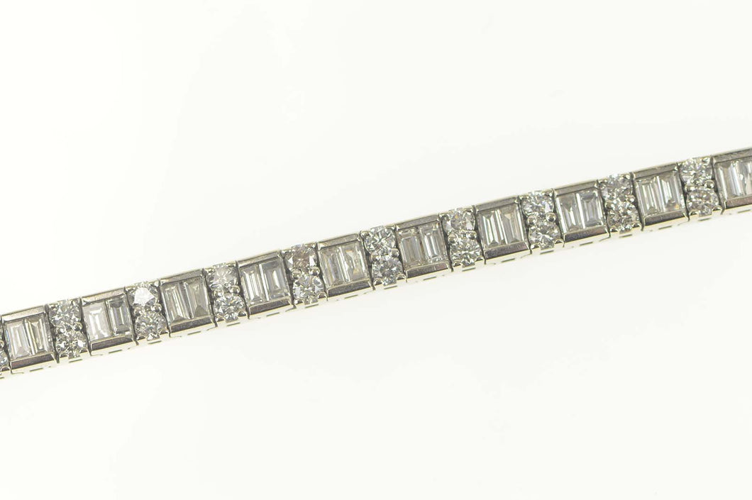 14K 10.00 Ctw Baguette Diamond Statement Tennis Bracelet 6.75