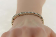 Load image into Gallery viewer, 14K 10.00 Ctw Baguette Diamond Statement Tennis Bracelet 6.75&quot; Yellow Gold