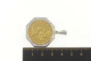 14K 1.08 Ctw Diamond 1892 $10 American Eagle Coin Pendant Yellow Gold