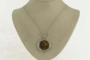 14K 1.08 Ctw Diamond 1892 $10 American Eagle Coin Pendant Yellow Gold