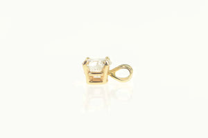 14K 0.84 Ct Solitaire Round Brilliant Diamond Pendant Yellow Gold