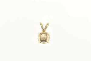 14K 0.84 Ct Solitaire Round Brilliant Diamond Pendant Yellow Gold