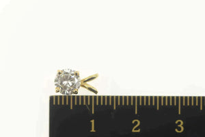 14K 0.84 Ct Solitaire Round Brilliant Diamond Pendant Yellow Gold