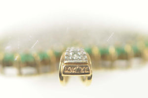 10K 3.00 Ctw Pave Diamond Emerald Halo Heart Pendant Yellow Gold
