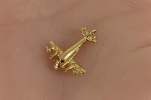 Load image into Gallery viewer, 14K 3D Articulated Opening Plane With Passengers Charm/Pendant Yellow Gold