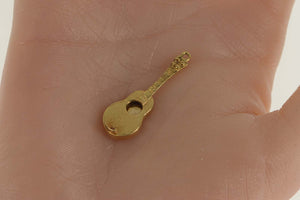 14K 3D Ornate Classical Guitar Music Instrument Charm/Pendant Yellow Gold