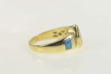 Load image into Gallery viewer, 14K Tanzanite Diamond Black Opal Statement Ring Size 7 Yellow Gold