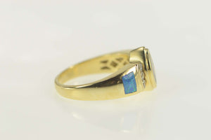 14K Tanzanite Diamond Black Opal Statement Ring Size 7 Yellow Gold