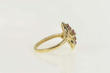 Load image into Gallery viewer, 14K Natural Ruby Cluster Diamond Accent Bypass Ring Size 7 Yellow Gold