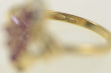 Load image into Gallery viewer, 14K Natural Ruby Cluster Diamond Accent Bypass Ring Size 7 Yellow Gold