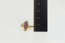 Load image into Gallery viewer, 14K Natural Ruby Cluster Diamond Accent Bypass Ring Size 7 Yellow Gold