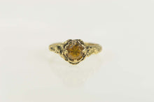Load image into Gallery viewer, 10K 1940&#39;s Floral Syn. Citrine Promise Rose Ring Size 6.75 Yellow Gold