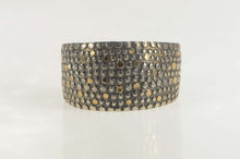 Load image into Gallery viewer, Sterling Silver Two Tone Dotted Pattern Geometric Cuff Bracelet 7&quot;