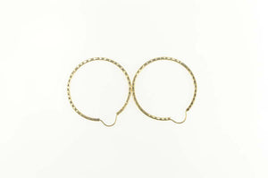 14K Diamond Cut Grooved Statement Hoop Earrings Yellow Gold