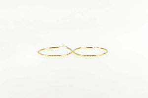 14K Diamond Cut Grooved Statement Hoop Earrings Yellow Gold