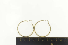 Load image into Gallery viewer, 14K Diamond Cut Grooved Statement Hoop Earrings Yellow Gold