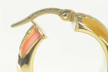 Load image into Gallery viewer, 14K Pastel Enamel Zig Zag Grooved Hollow Hoop Earrings Yellow Gold
