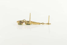 Load image into Gallery viewer, 14K Oval Nephrite Retro Filigree Tear Drop Dangle Earrings Yellow Gold