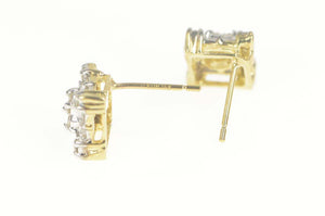 14K 0.36 Ctw Diamond Square Cluster Stud Earrings Yellow Gold