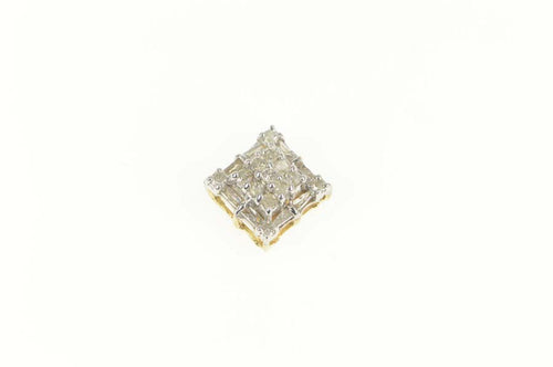 10K 0.35 Ctw Diamond Square Cluster Statement Earrings Yellow Gold