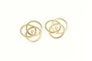 14K Twist Spiral Borromean Rings Stud Enhancer Earring Jackets Yellow Gold