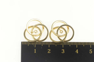 14K Twist Spiral Borromean Rings Stud Enhancer Earring Jackets Yellow Gold