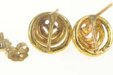 Load image into Gallery viewer, 18K Retro Diamond Solitaire Tiered Circle Stud Earrings Yellow Gold