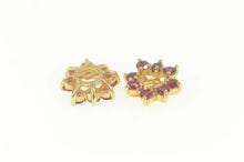 Load image into Gallery viewer, 14K Natural Ruby Halo Stud Enhancer Earring Jackets Yellow Gold