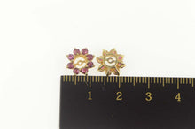 Load image into Gallery viewer, 14K Natural Ruby Halo Stud Enhancer Earring Jackets Yellow Gold
